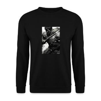 Warrior Sword Vintage Black White 5 - Unisex Sweatshirt - black - Front - Alina (178cm) & Michal (187cm)