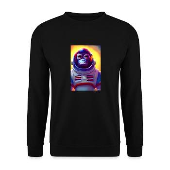 Monkey Animal Astronaute Espace Univers 5 - Sweat-shirt Unisexe - noir - Devant - Alina (178cm) & Michal (187cm)