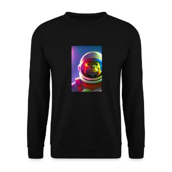 Singe Animal Astronaute Espace Univers 6 - Sweat-shirt Unisexe - noir - Devant - Alina (178cm) & Michal (187cm)