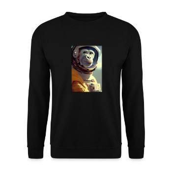 Singe Animal Astronaute Espace Univers 1 - Sweat-shirt Unisexe - noir - Devant - Alina (178cm) & Michal (187cm)