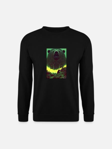 Bär Grizzlybär Braunbär Raubtier Tierwelt Wald 2 - Unisex Pullover - Schwarz