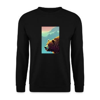 Bear Grizzly Bear Brown Bear Predator Wildlife Forest 4 - Unisex Sweatshirt - black - Front - Alina (178cm) & Michal (187cm)