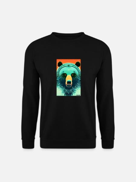 Bär Grizzlybär Braunbär Raubtier Tierwelt Wald 6 - Unisex Pullover - Schwarz