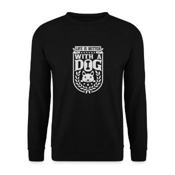 better with a dog - Unisex Sweatshirt - black - Front - Alina (178cm) & Michal (187cm)
