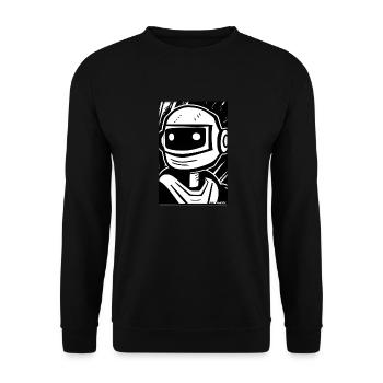 Roboter Comic Zukunft Cyborg Maschine Technik - Unisex Pullover - Schwarz - Vorne - Alina (178cm) & Michal (187cm)