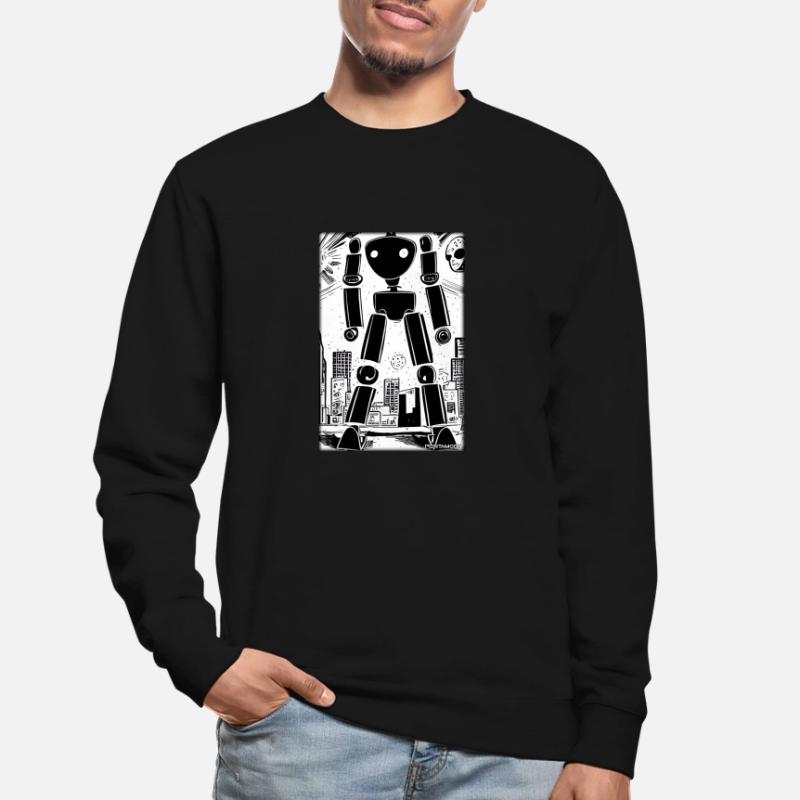 Robot Comic Future Cyborg Machine Technology Sweat-shirt Unisexe