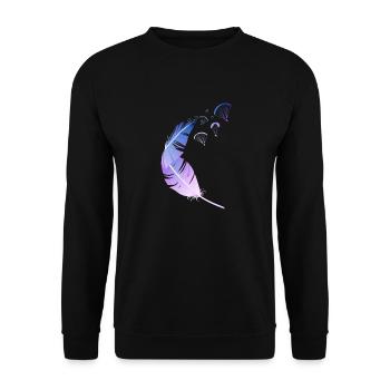 Feather Paragliding blue purple - Unisex Sweatshirt - black - Front - Alina (178cm) & Michal (187cm)