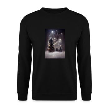 Arbre de Noël peint - Sweat-shirt Unisexe - noir - Devant - Alina (178cm) & Michal (187cm)