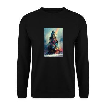 Arbre de Noël vibrant - Sweat-shirt Unisexe - noir - Devant - Alina (178cm) & Michal (187cm)