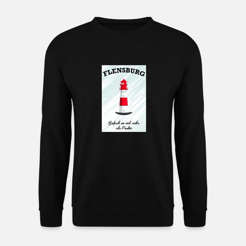Flensburg Leuchtturm Falshöft, Mehr als Punkte - Unisex Pullover - Schwarz