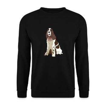 Cadeau de chien Springer Spaniel anglais - Sweat-shirt Unisexe - noir - Devant - Alina (178cm) & Michal (187cm)