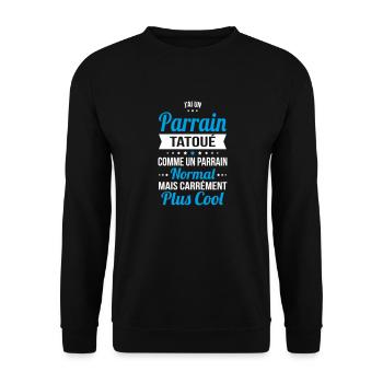 J'ai un parrain tatoué plus cool - Sweat-shirt Unisexe - noir - Devant - Alina (178cm) & Michal (187cm)
