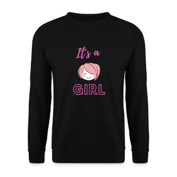 Baby Announcement Pregnancy - Girl - Surprise - Unisex Sweatshirt - black - Front - Alina (178cm) & Michal (187cm)