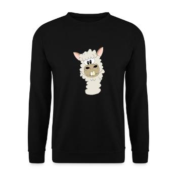 Alpaga Comic drôle - Sweat-shirt Unisexe - noir - Devant - Alina (178cm) & Michal (187cm)