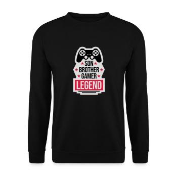 son brother gamer legend - Unisex Pullover - Schwarz - Vorne - Alina (178cm) & Michal (187cm)