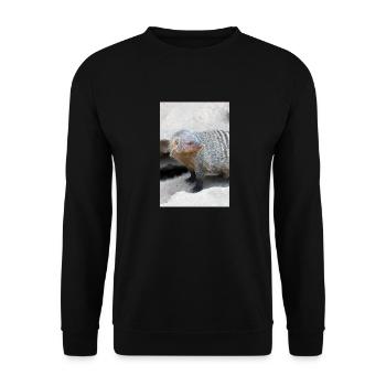 Banded Mongoose or Zebra Mongoose - Unisex Sweatshirt - black - Front - Alina (178cm) & Michal (187cm)