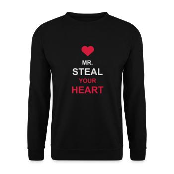 Monsieur vole votre cœur - Sweat-shirt Unisexe - noir - Devant - Alina (178cm) & Michal (187cm)