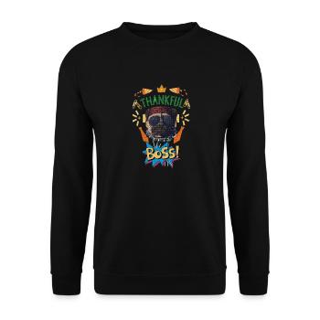 Un chien carlin cool. - Sweat-shirt Unisexe - noir - Devant - Alina (178cm) & Michal (187cm)