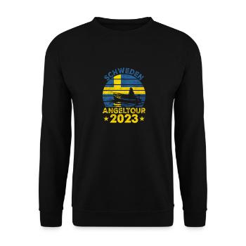Schweden Angeltour 2023 Hecht - Unisex Pullover - Schwarz - Vorne - Alina (178cm) & Michal (187cm)
