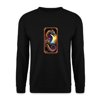 Drachen-shirt für Fantasyfans - Unisex Pullover - Schwarz - Vorne - Alina (178cm) & Michal (187cm)