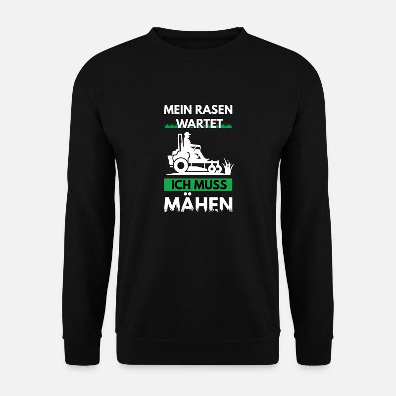 Rasentraktor & Aufsitzmäher Spruch für Gärtner - Unisex Pullover - Schwarz