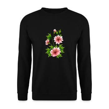 Flowers - Unisex Sweatshirt - black - Front - Alina (178cm) & Michal (187cm)