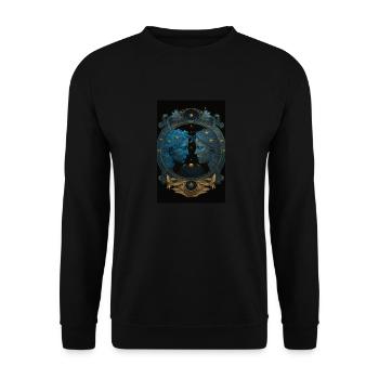 Sternzeichen Zwilling - Unisex Pullover - Schwarz - Vorne - Alina (178cm) & Michal (187cm)