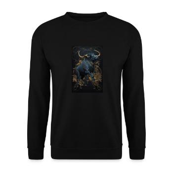 Stier - Unisex Pullover - Schwarz - Vorne - Alina (178cm) & Michal (187cm)
