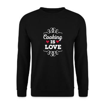 Cooking is Love - Unisex Sweatshirt - black - Front - Alina (178cm) & Michal (187cm)