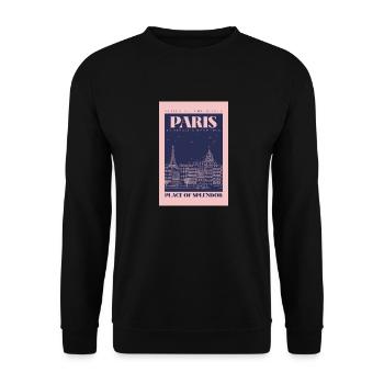 Paris - Unisex Pullover - Schwarz - Vorne - Alina (178cm) & Michal (187cm)