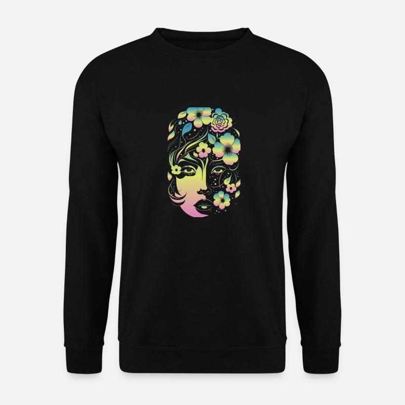 Blume Frau Farbe - Unisex Pullover - Schwarz
