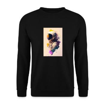 Astronaut painting ZEN - Unisex Sweatshirt - black - Front - Alina (178cm) & Michal (187cm)