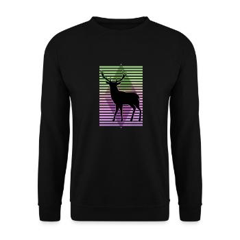 Hirsch - Unisex Pullover - Schwarz - Vorne - Alina (178cm) & Michal (187cm)