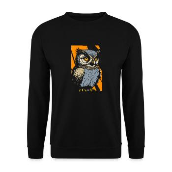 Owls Artsy Animal Wildlife Forest Animal - Unisex Sweatshirt - black - Front - Alina (178cm) & Michal (187cm)