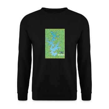 Lake Norman South Carolina retro map - Unisex Sweatshirt - black - Front - Alina (178cm) & Michal (187cm)
