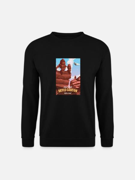 Bryce Canyon Utah Reiseplakat - Unisex Pullover - Schwarz