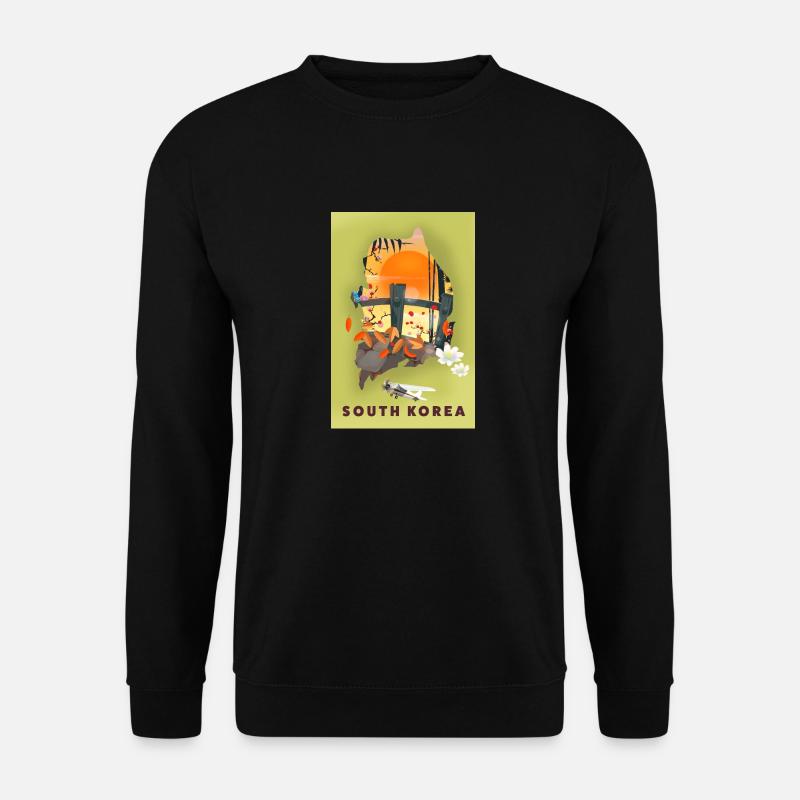 Südkorea Reiseplakatkarte - Unisex Pullover - Schwarz