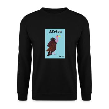 Afrika mit dem Flugzeug Reiseplakat - Unisex Pullover - Schwarz - Vorne - Alina (178cm) & Michal (187cm)