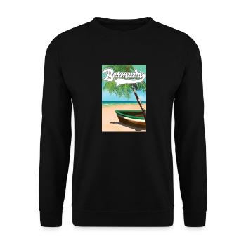 Bermuda Urlaubsplakat - Unisex Pullover - Schwarz - Vorne - Alina (178cm) & Michal (187cm)
