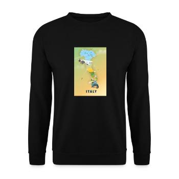 Italien Reisekarte - Unisex Pullover - Schwarz - Vorne - Alina (178cm) & Michal (187cm)