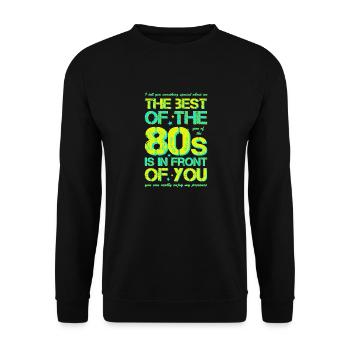 80s Achtziger Jahre 80er - Unisex Pullover - Schwarz - Vorne - Alina (178cm) & Michal (187cm)