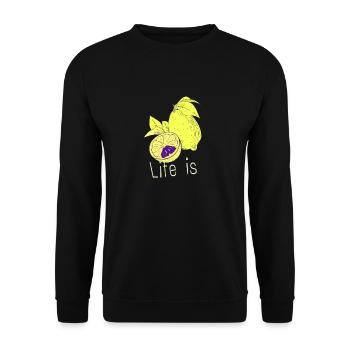 Life is so beautiful ans colorful! - Unisex Pullover - Schwarz - Vorne - Alina (178cm) & Michal (187cm)