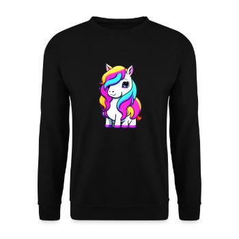 Cute Unicorn for Girls - Unisex Sweatshirt - black - Front - Alina (178cm) & Michal (187cm)