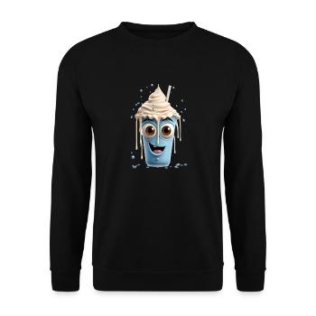 Funny Milkshake - Unisex Sweatshirt - black - Front - Alina (178cm) & Michal (187cm)