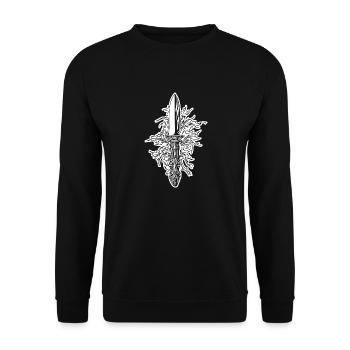 Knife Cutler Knife Lover - Unisex Sweatshirt - black - Front - Alina (178cm) & Michal (187cm)