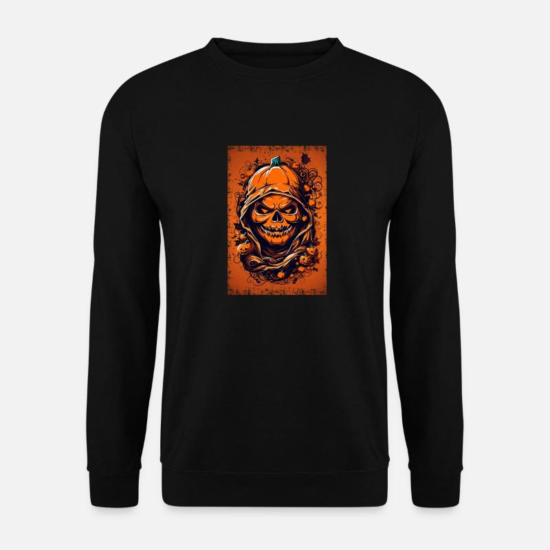 Halloween Grim Reaper & Pumpkin - Dark - Unisex Sweatshirt - black