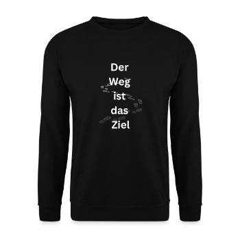 Der Weg ist das Ziel - Unisex Pullover - Schwarz - Vorne - Alina (178cm) & Michal (187cm)