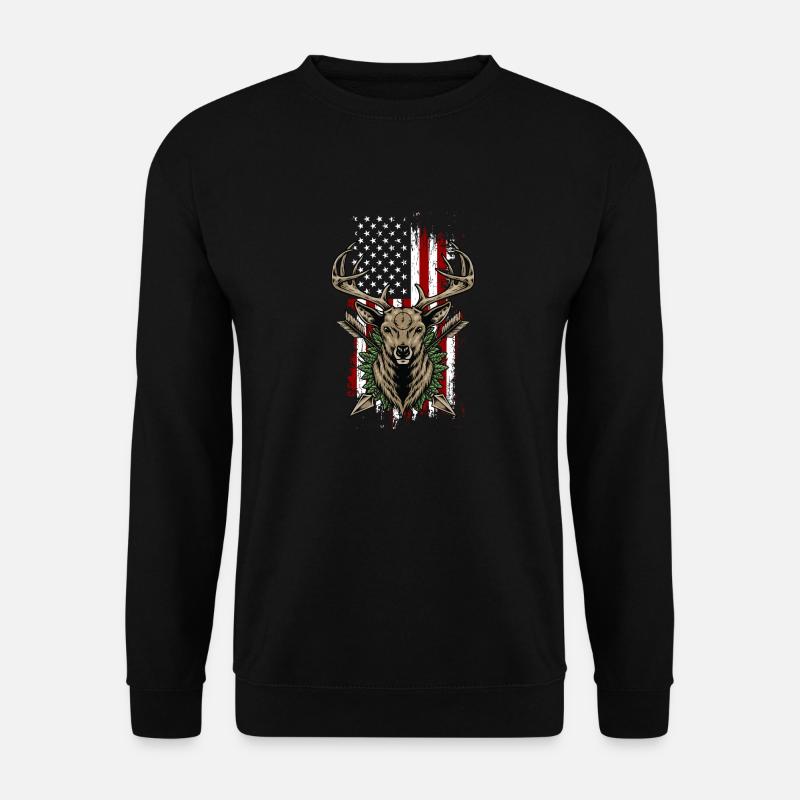 Hunter Distressed Amerikanische Flagge Liebhaber Vintage - Unisex Pullover - Schwarz