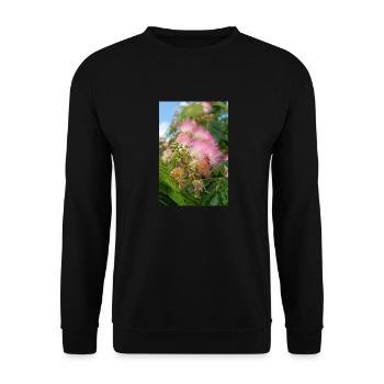 Persischer Seidenbaum auch rosa Seidenbaum auch Mimose - Unisex Pullover - Schwarz - Vorne - Alina (178cm) & Michal (187cm)