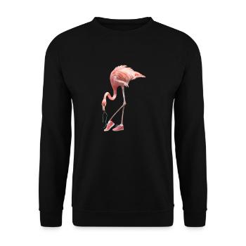 Flamingo und rosa Schuhe - Unisex Pullover - Schwarz - Vorne - Alina (178cm) & Michal (187cm)
